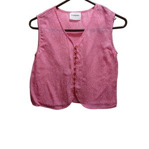 CALLAHAN KNITWEAR PINK CROP VEST TOP XS